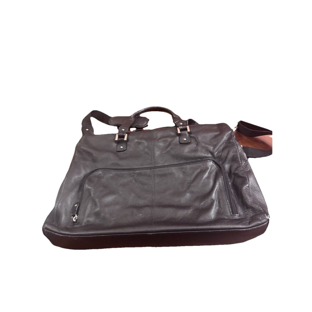 Clarks Distressed Heavy Duty Black Leather Large Laptop Bag